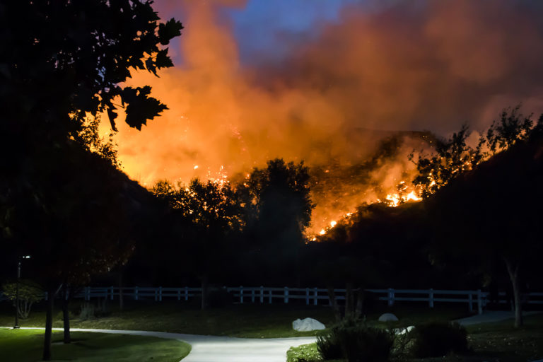 California Wildfire Burning In Hills